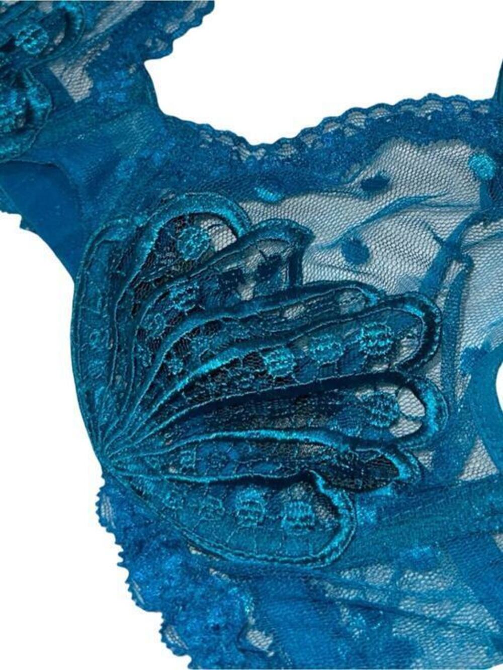 La Perla Women’s Size 34B Teal Blue Green Scalloped Lace Underwire Bra